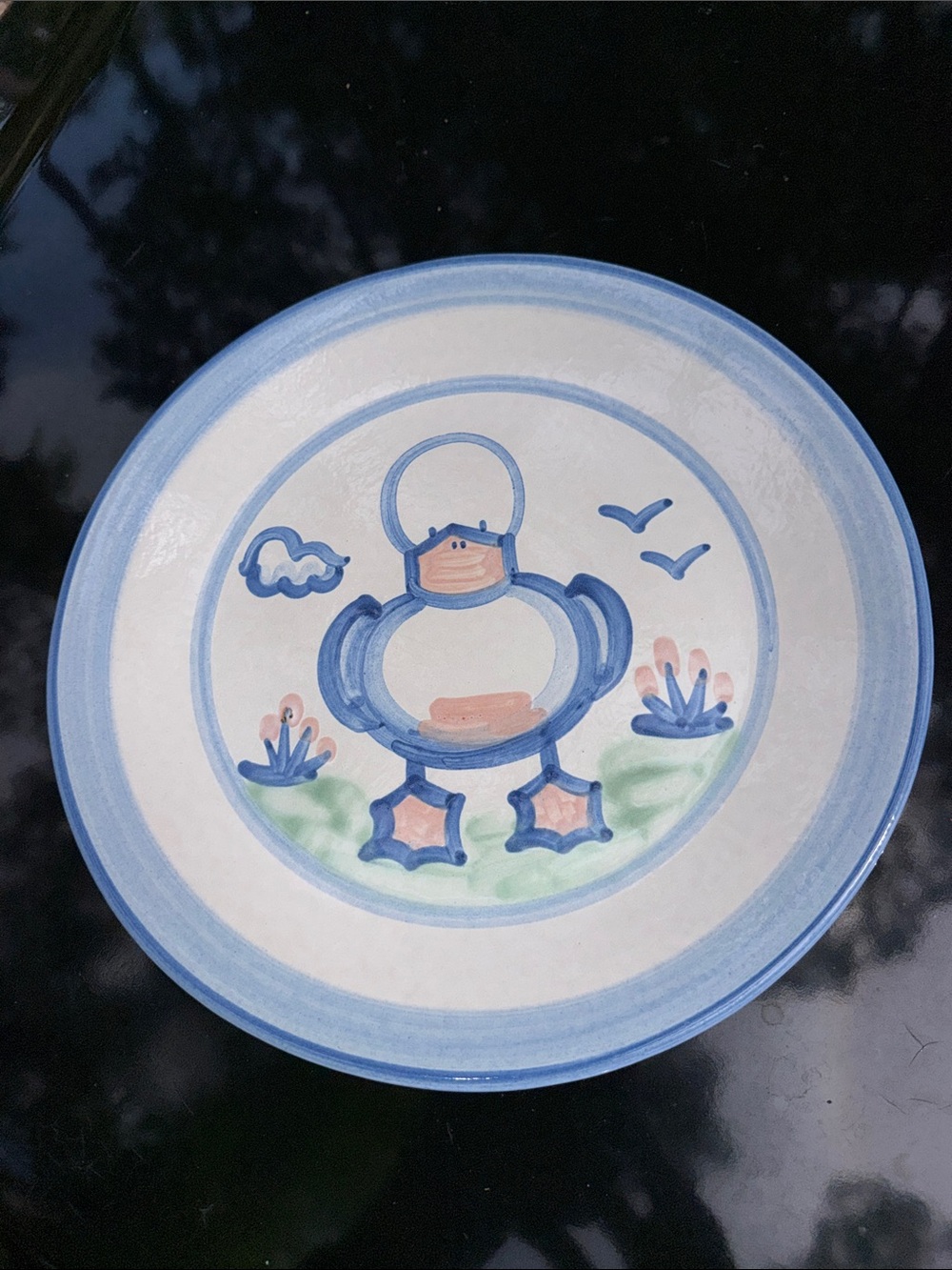 M. A. Hadley Pottery duck large 11” dinner plate.